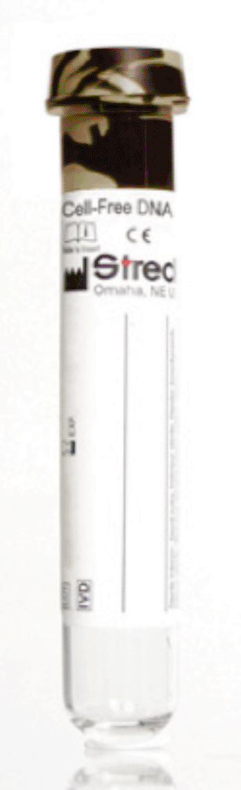 Image: Cell-free DNA BCT tube (Photo courtesy of Streck, Inc.).